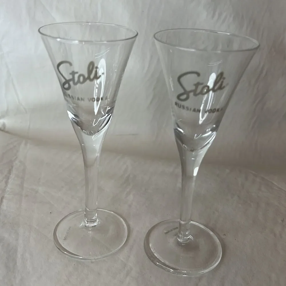 Stoli Russian Vodka 2 Ounces Each Shot Glasses Set Of 2 Included